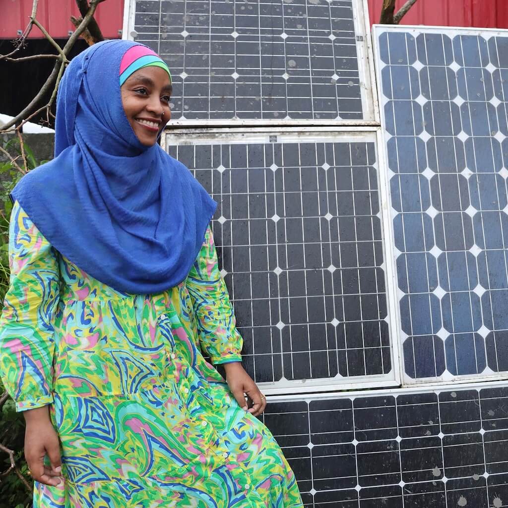 Farida Ahmed Karim, AMP Comoros Project Manager, at a farm in Ivémbéni-Bandasamlini, Grande Comore, Comoros